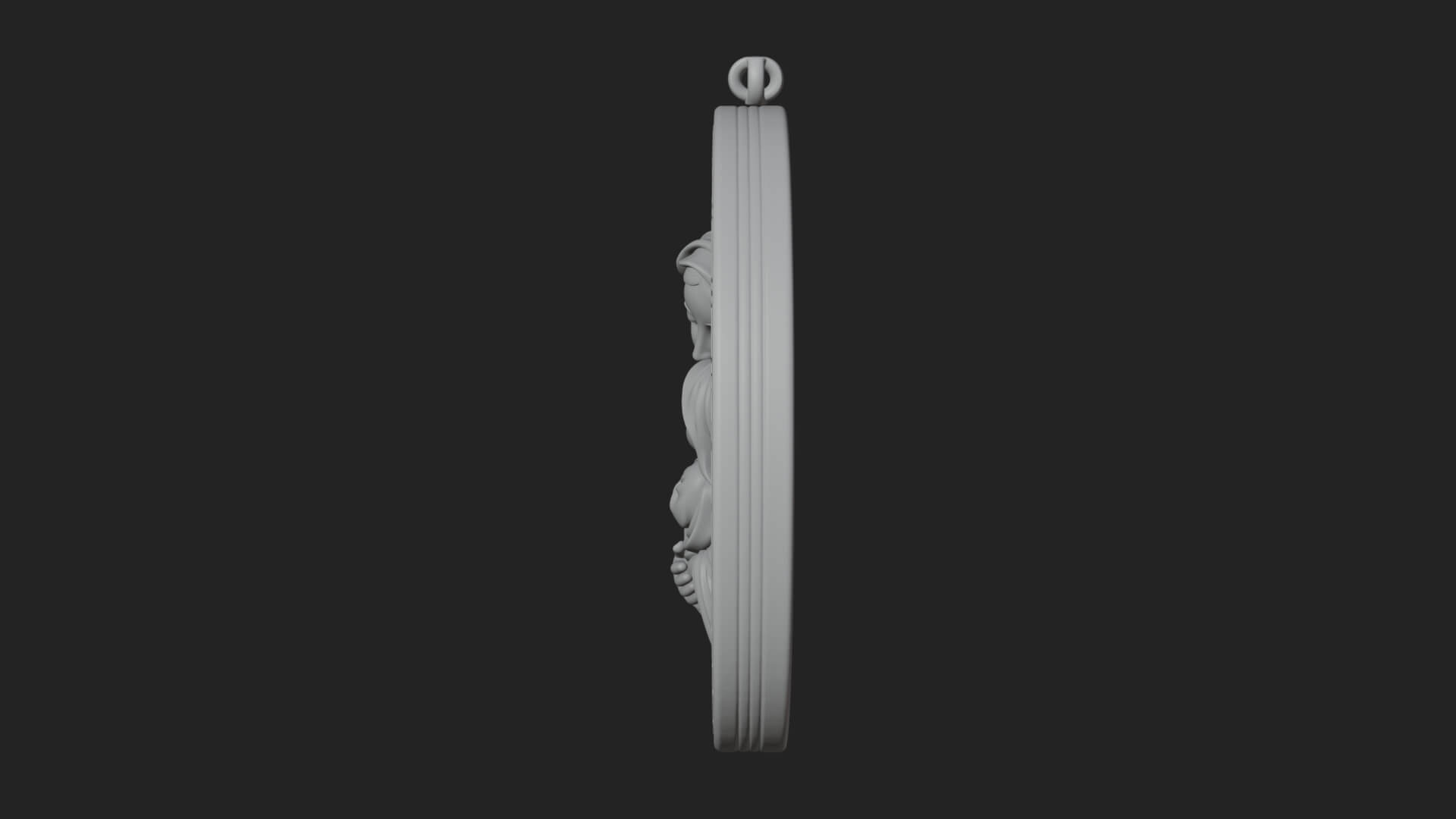 Madonna with Child Oval Plaque Design 1 3D Print Model 3D Model