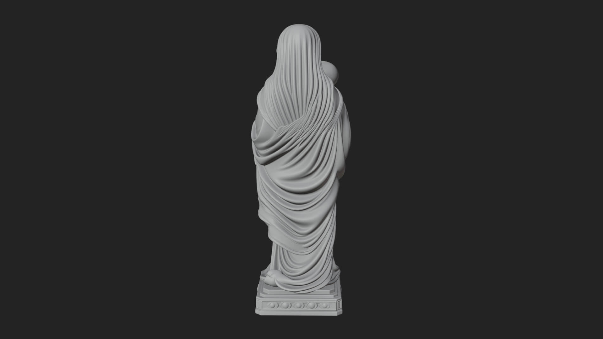 Madonna with Child Statue Design 1 3D Print Model 3D Model