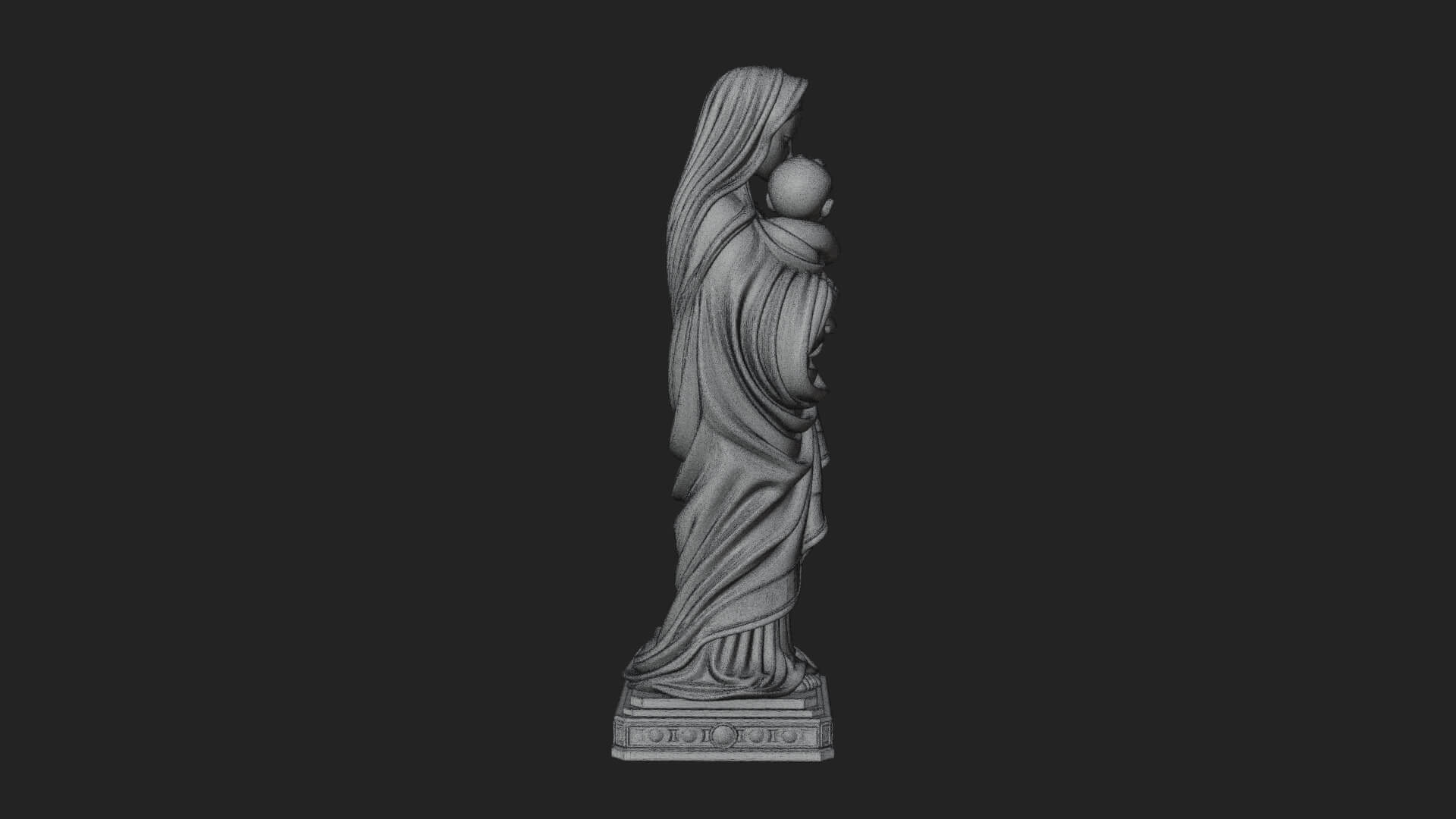 Madonna with Child Statue Design 1 3D Print Model 3D Model