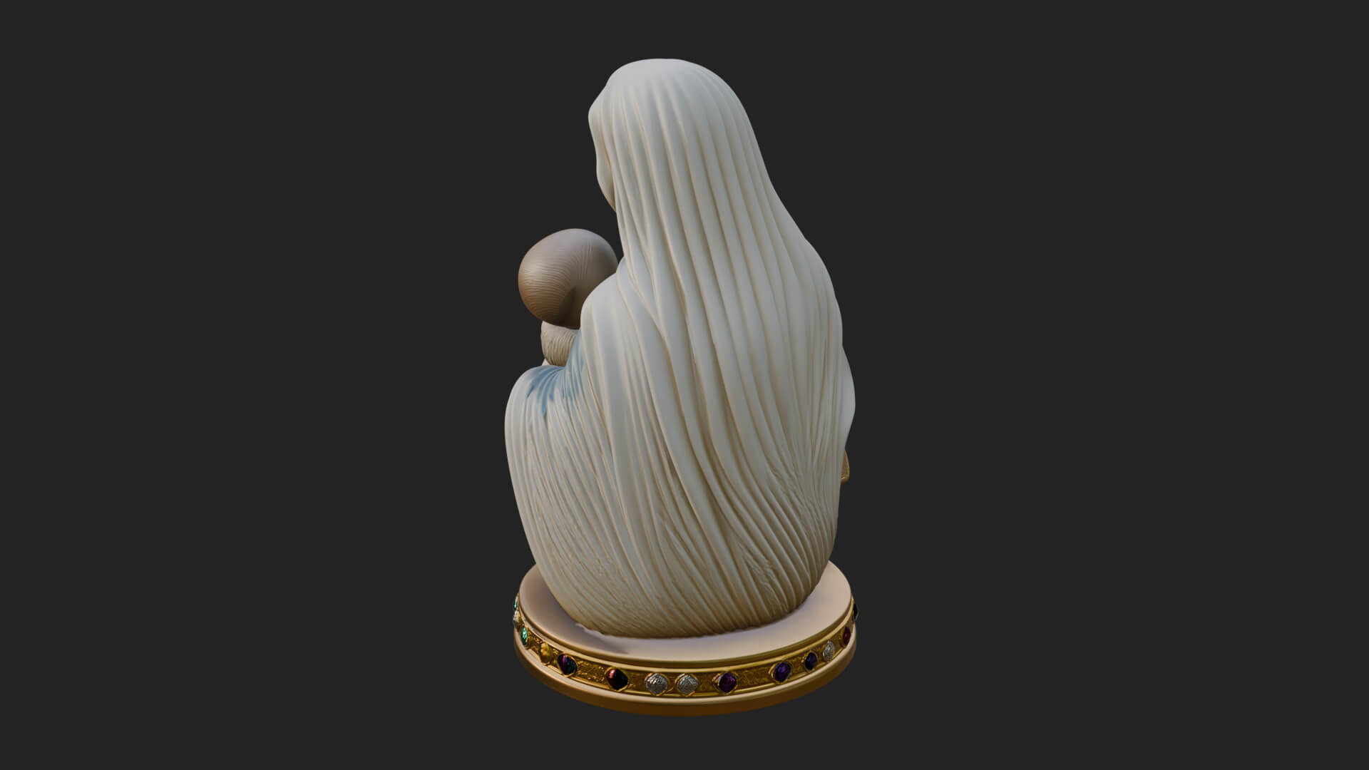 Madonna with Child Statue Design 2 3D Print Model 3D Model
