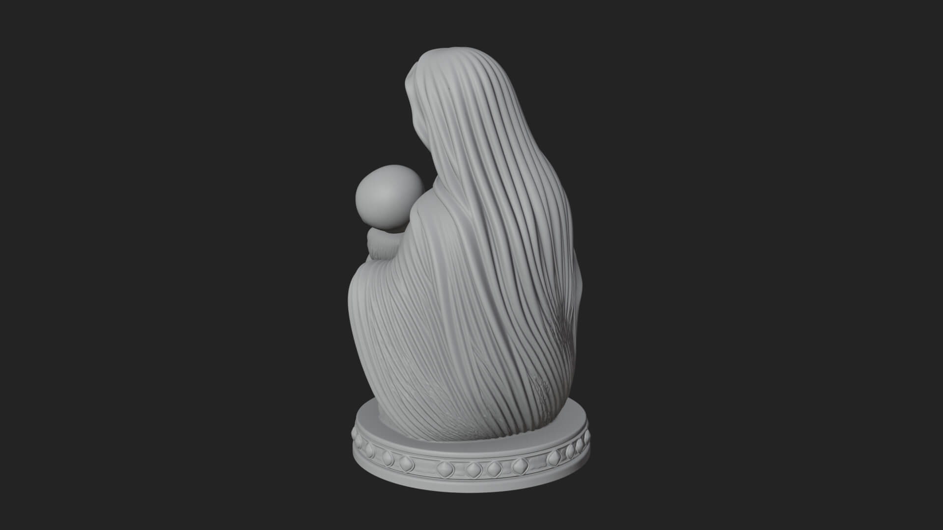 Madonna with Child Statue Design 2 3D Print Model 3D Model