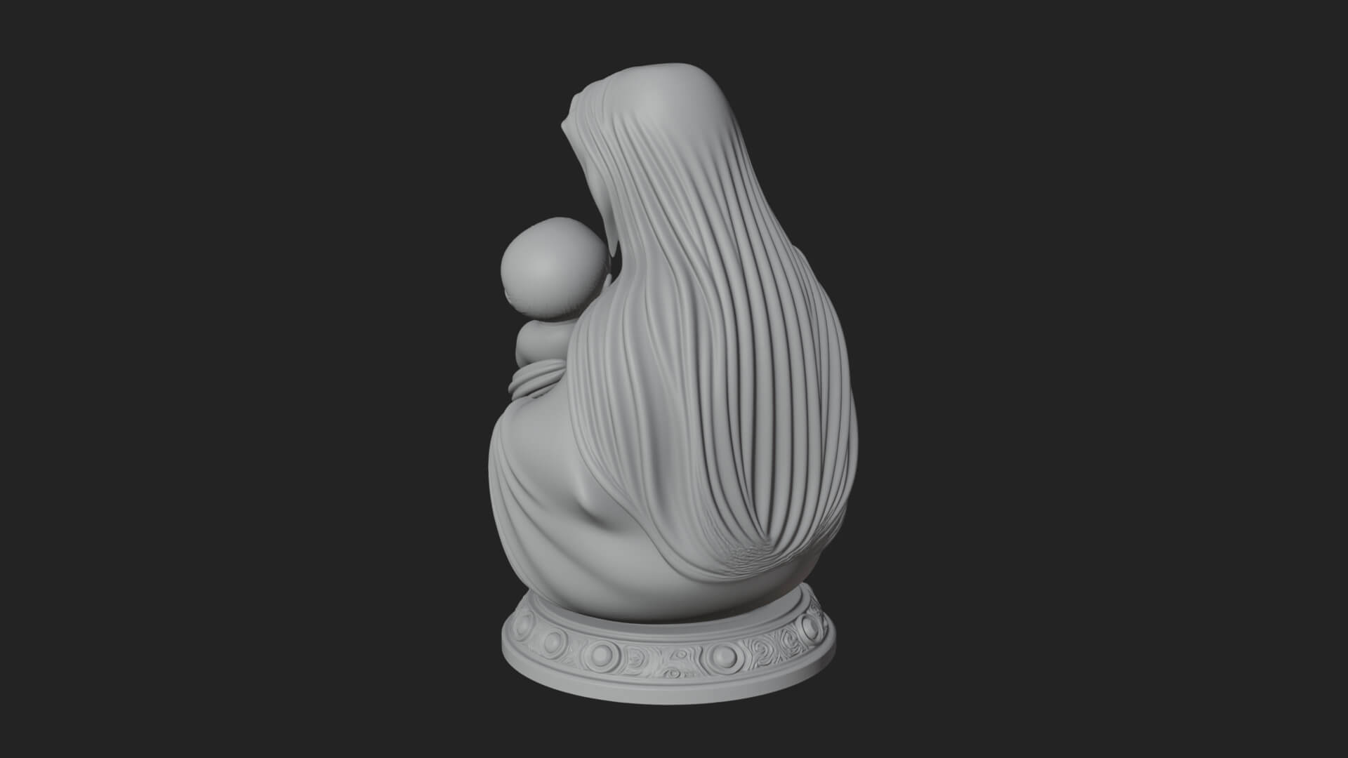 Madonna with Child Statue Design 3 3D Print Model 3D Model
