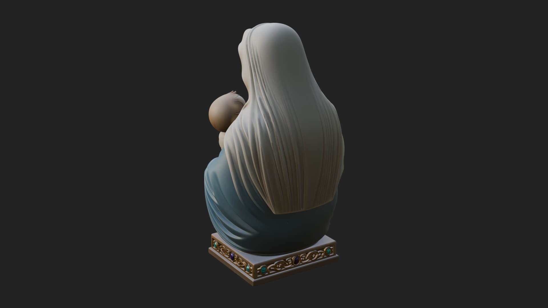 Madonna with Child Statue Design 4 3D Print Model 3D Model