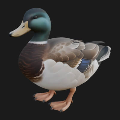 Mallard Duck Statue Design 1 3D Print Model