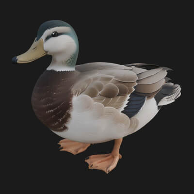 Mallard Duck Statue Design 2 3D Print Model