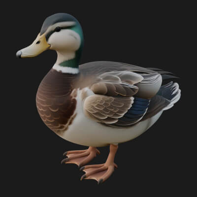 Mallard Duck Statue Design 3 3D Print Model