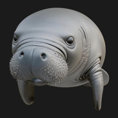 Manatee Statue Design 2 3D Print Model