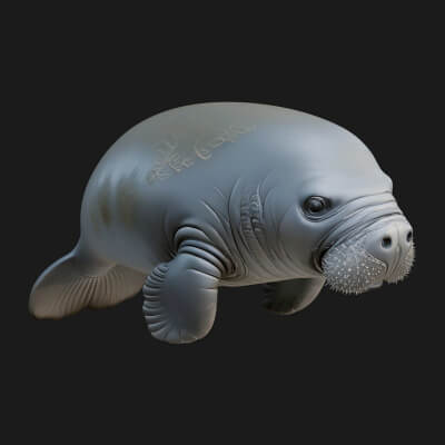 Manatee Statue Design 7 3D Print Model