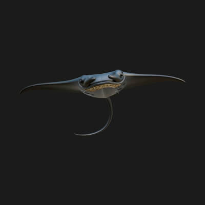 Manta Ray Statue Design 1 3D Print Model