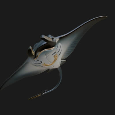 Manta Ray Statue Design 7 3D Print Model