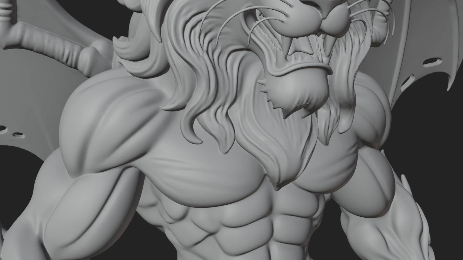 Manticore Beast Statue Design 1 3D Print Model 3D Model