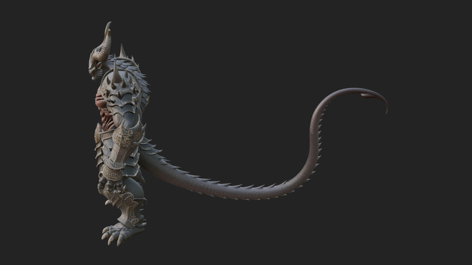 Manticore Beast Statue Design 3 3D Print Model 3D Model