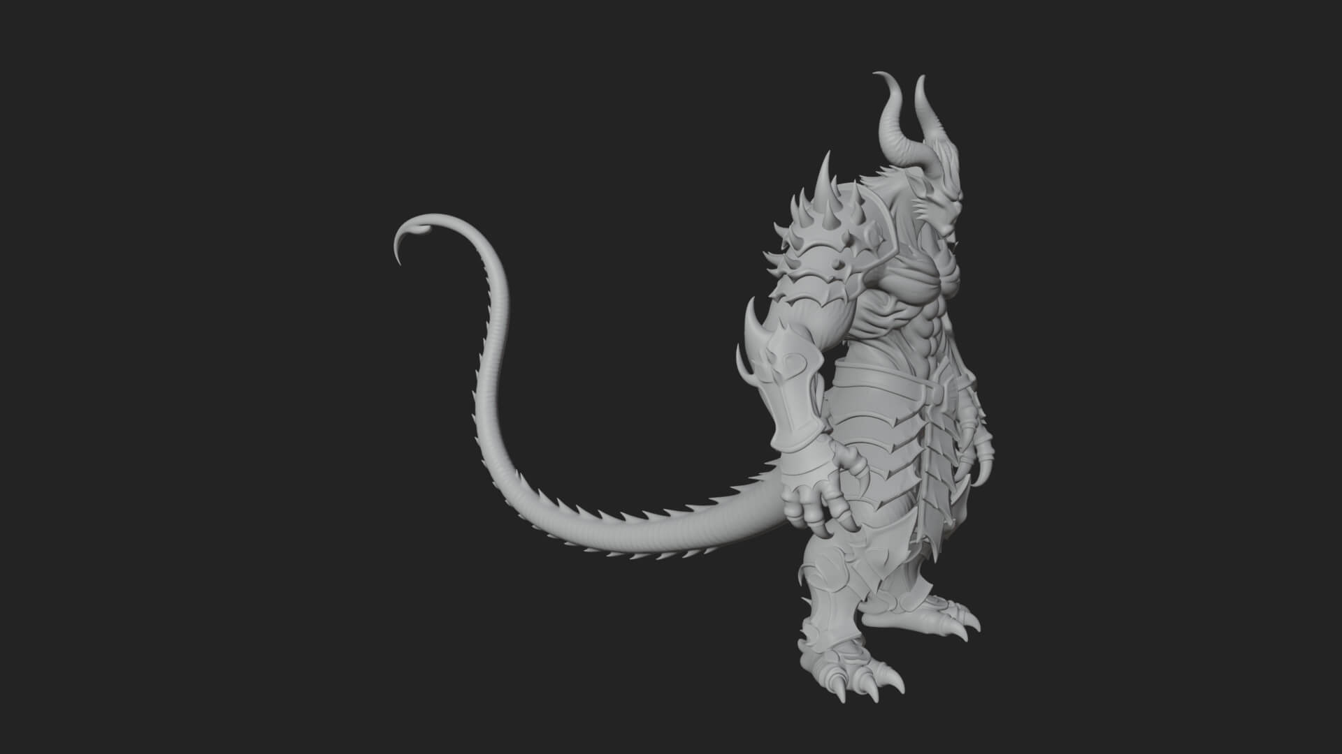 Manticore Beast Statue Design 3 3D Print Model 3D Model