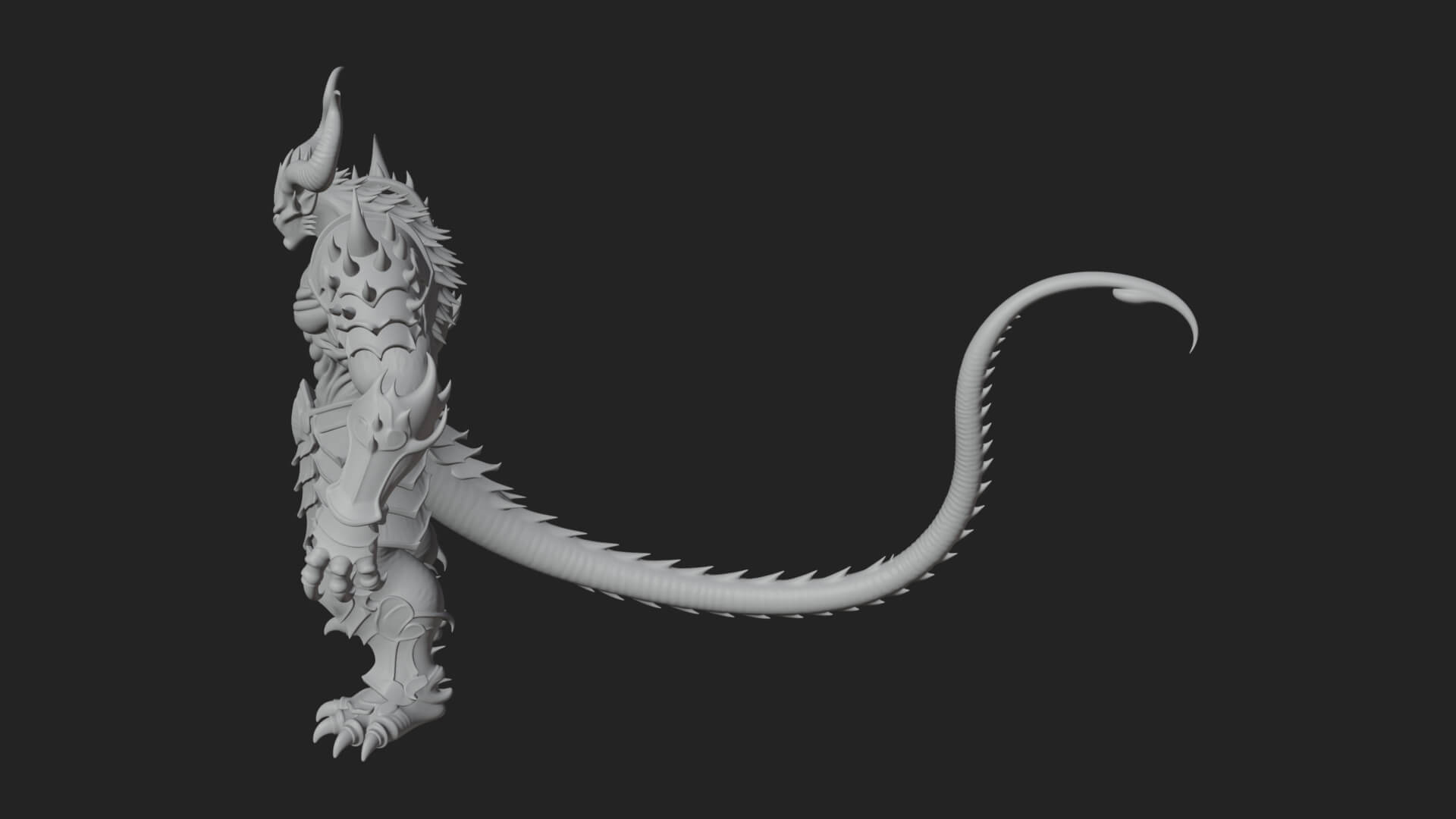 Manticore Beast Statue Design 3 3D Print Model 3D Model