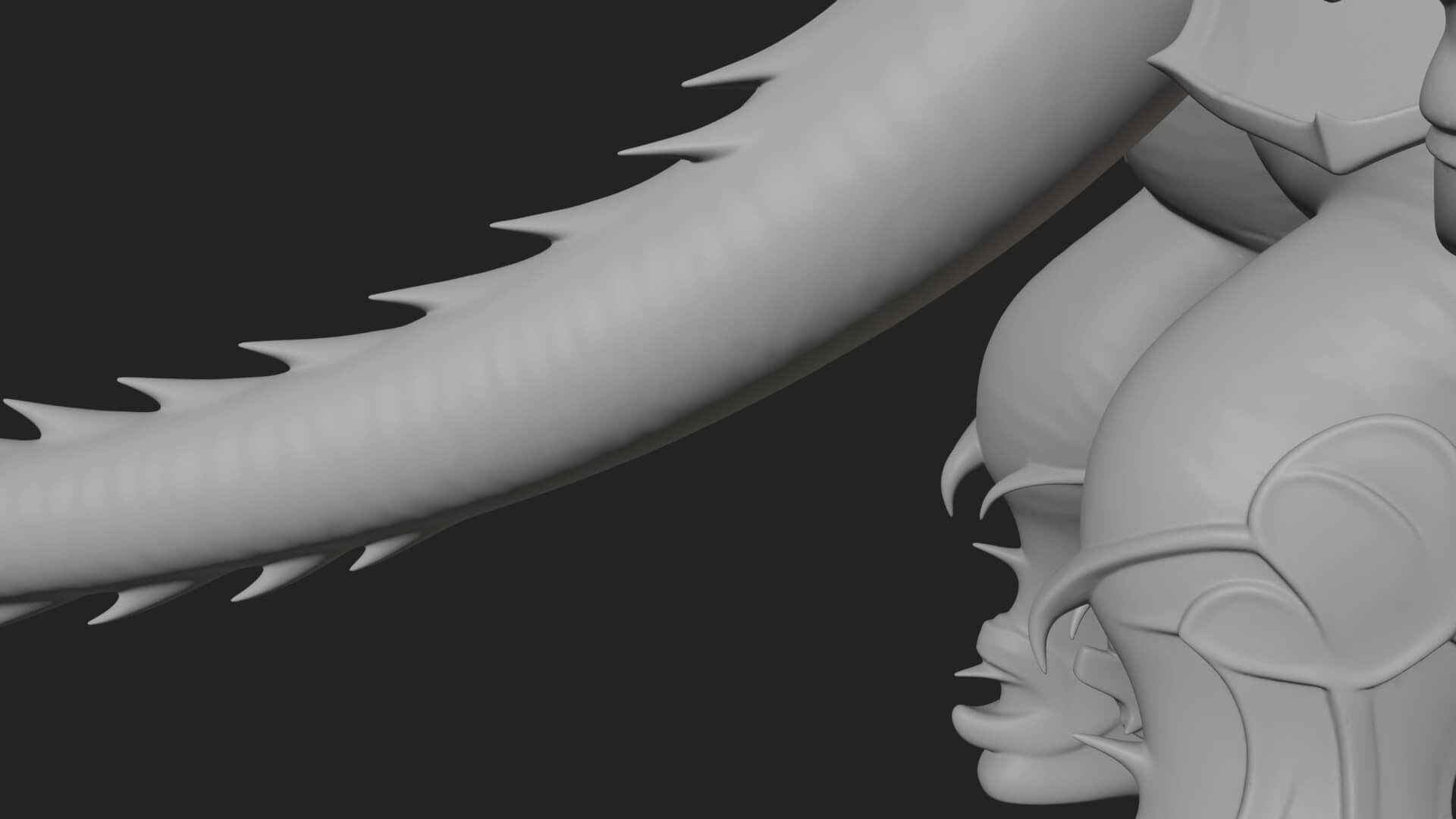 Manticore Beast Statue Design 3 3D Print Model 3D Model