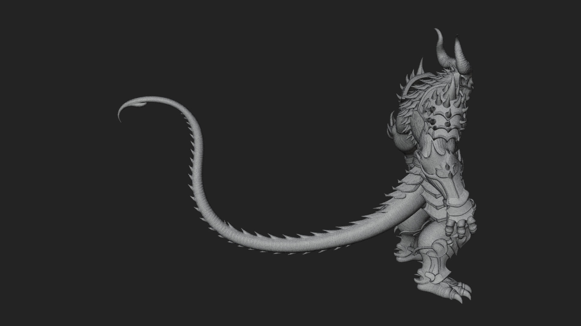 Manticore Beast Statue Design 3 3D Print Model 3D Model
