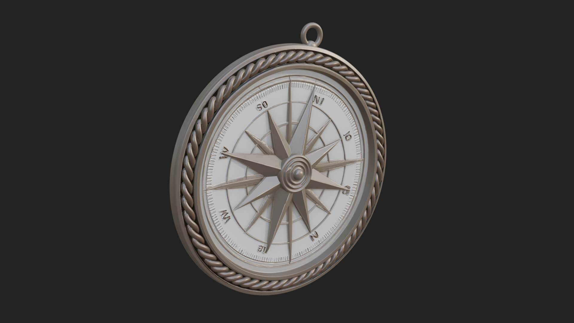 Mariner Compass Oval Plaque Design 1 3D Print Model 3D Model