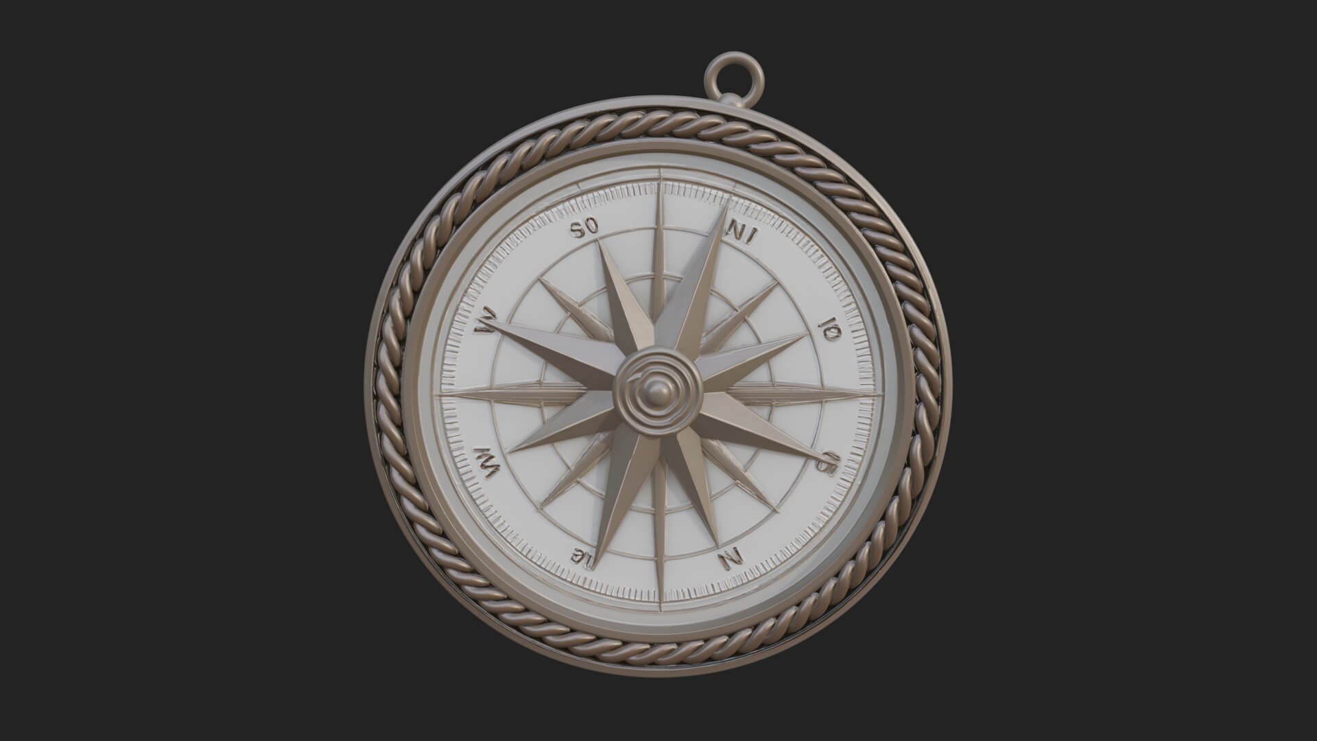 Mariner Compass Oval Plaque Design 1 3D Print Model 3D Model