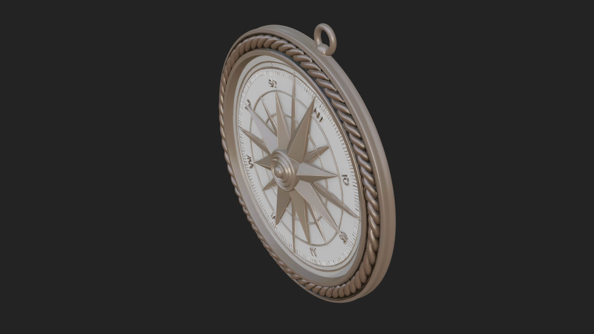 Mariner Compass Oval Plaque Design 1 3D Print Model 3D Model