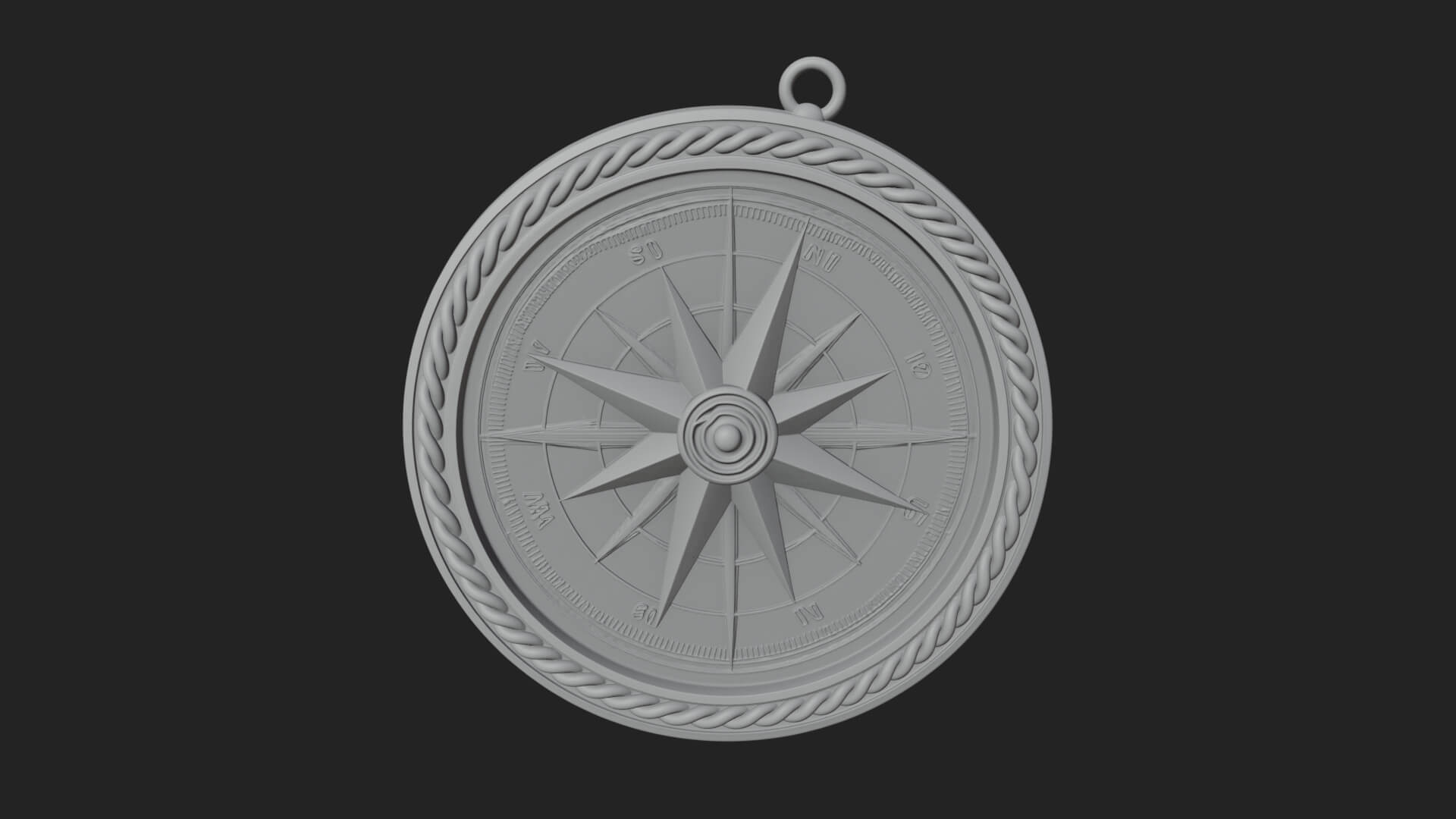Mariner Compass Oval Plaque Design 1 3D Print Model 3D Model