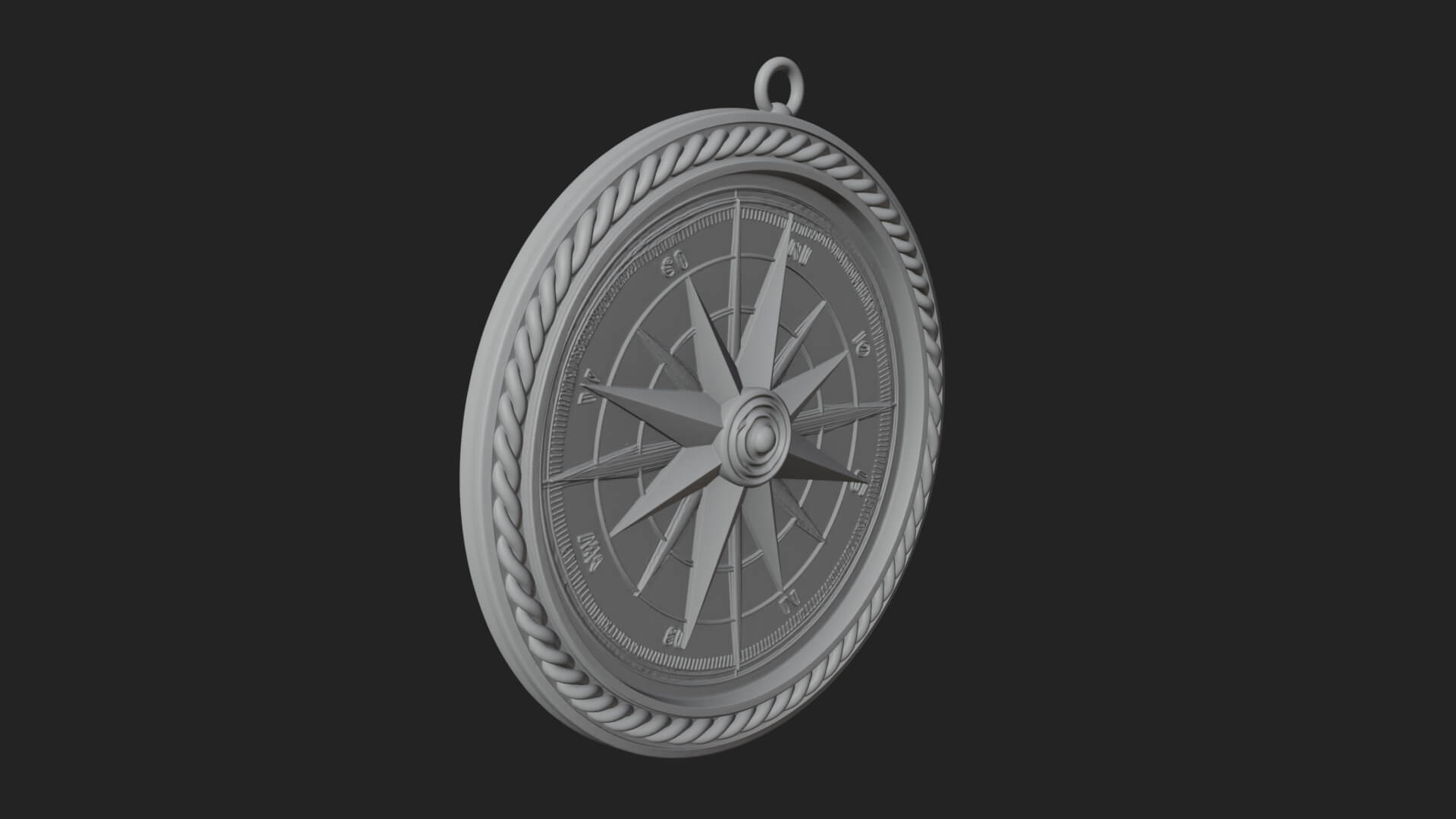 Mariner Compass Oval Plaque Design 1 3D Print Model 3D Model