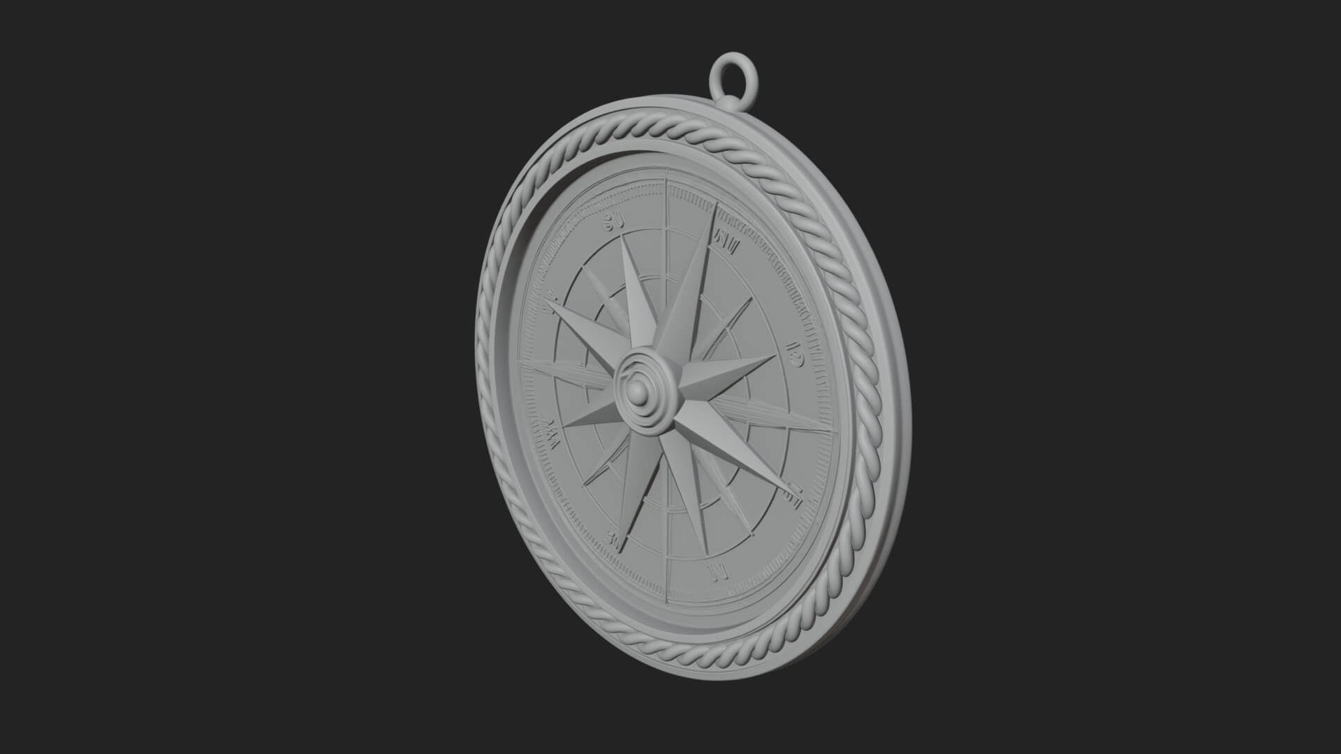 Mariner Compass Oval Plaque Design 1 3D Print Model 3D Model
