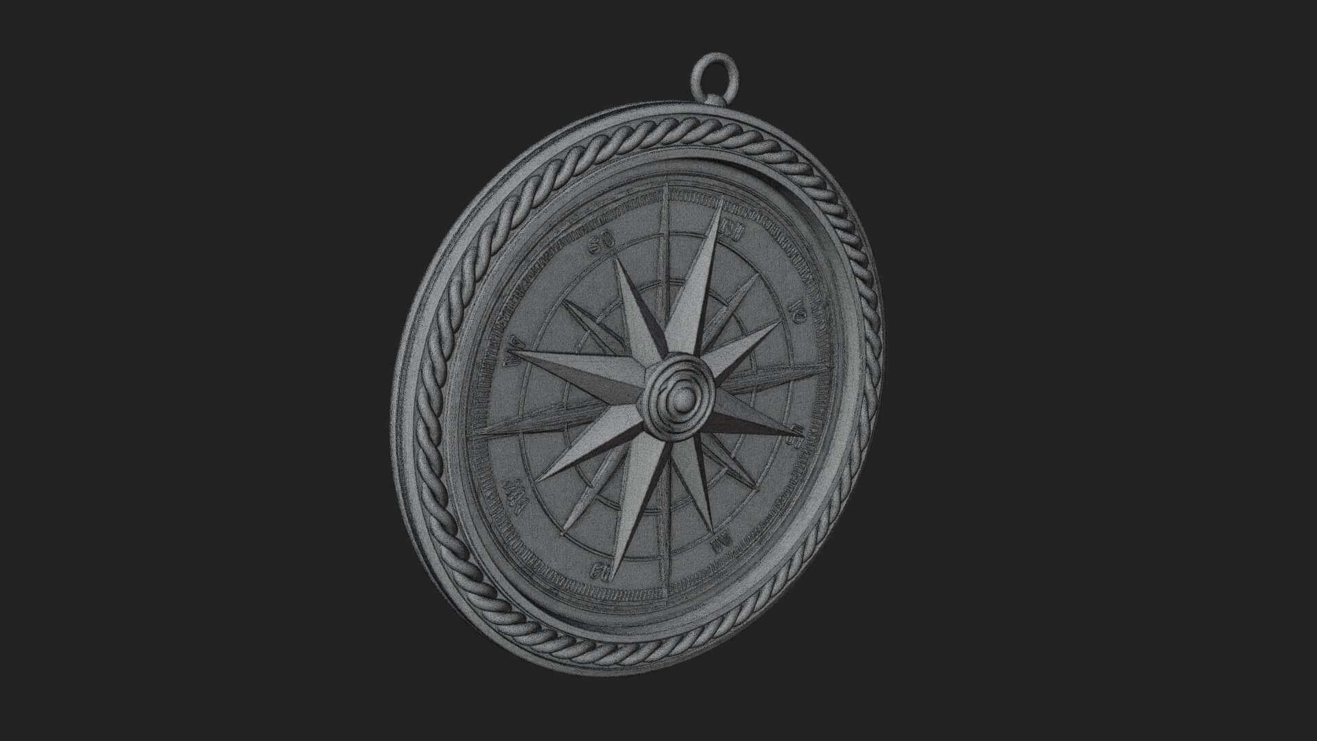 Mariner Compass Oval Plaque Design 1 3D Print Model 3D Model