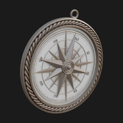 Mariner Compass Oval Plaque Design 1 3D Print Model