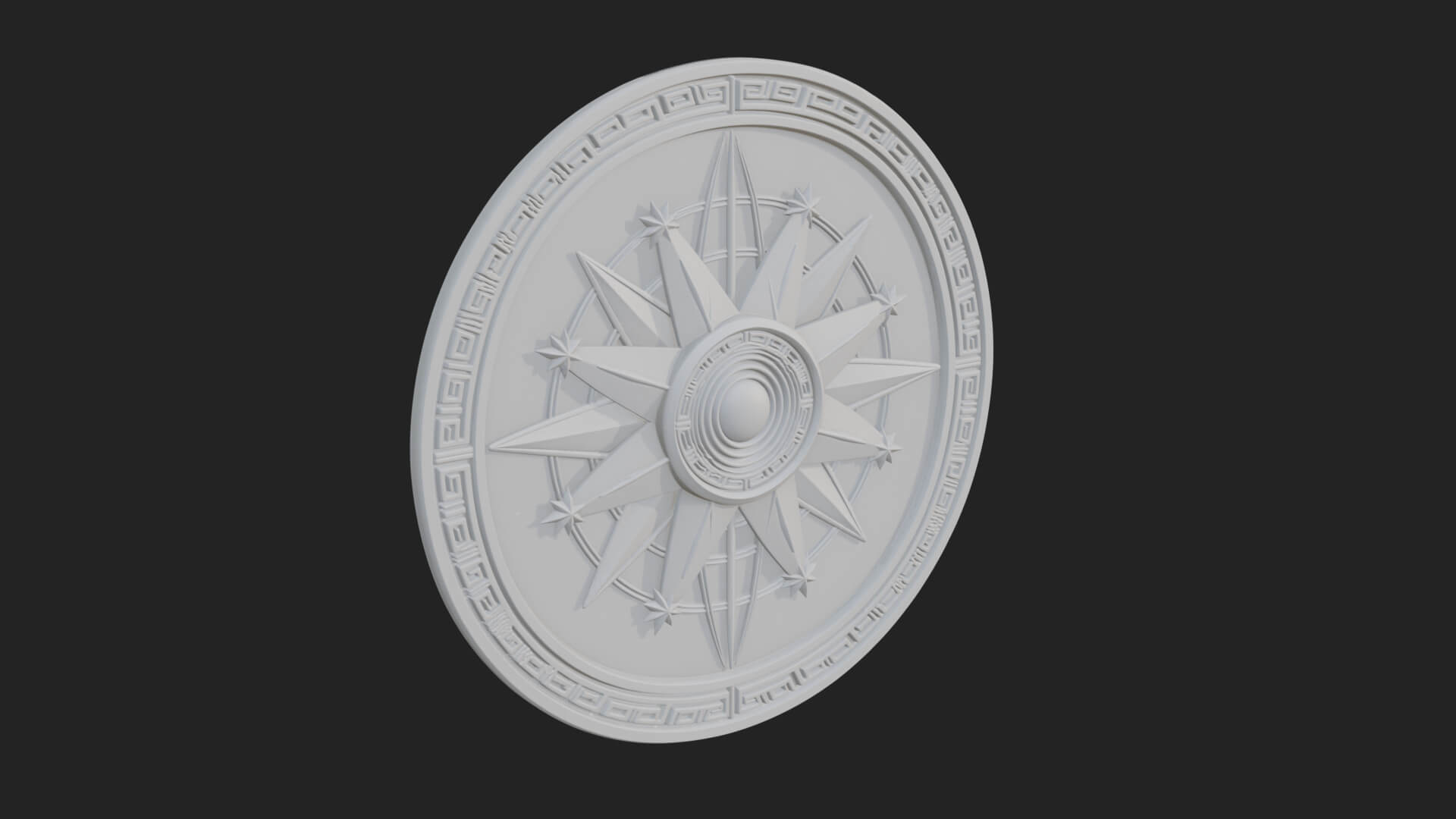 Mariner Compass Oval Plaque Design 10 3D Print Model 3D Model