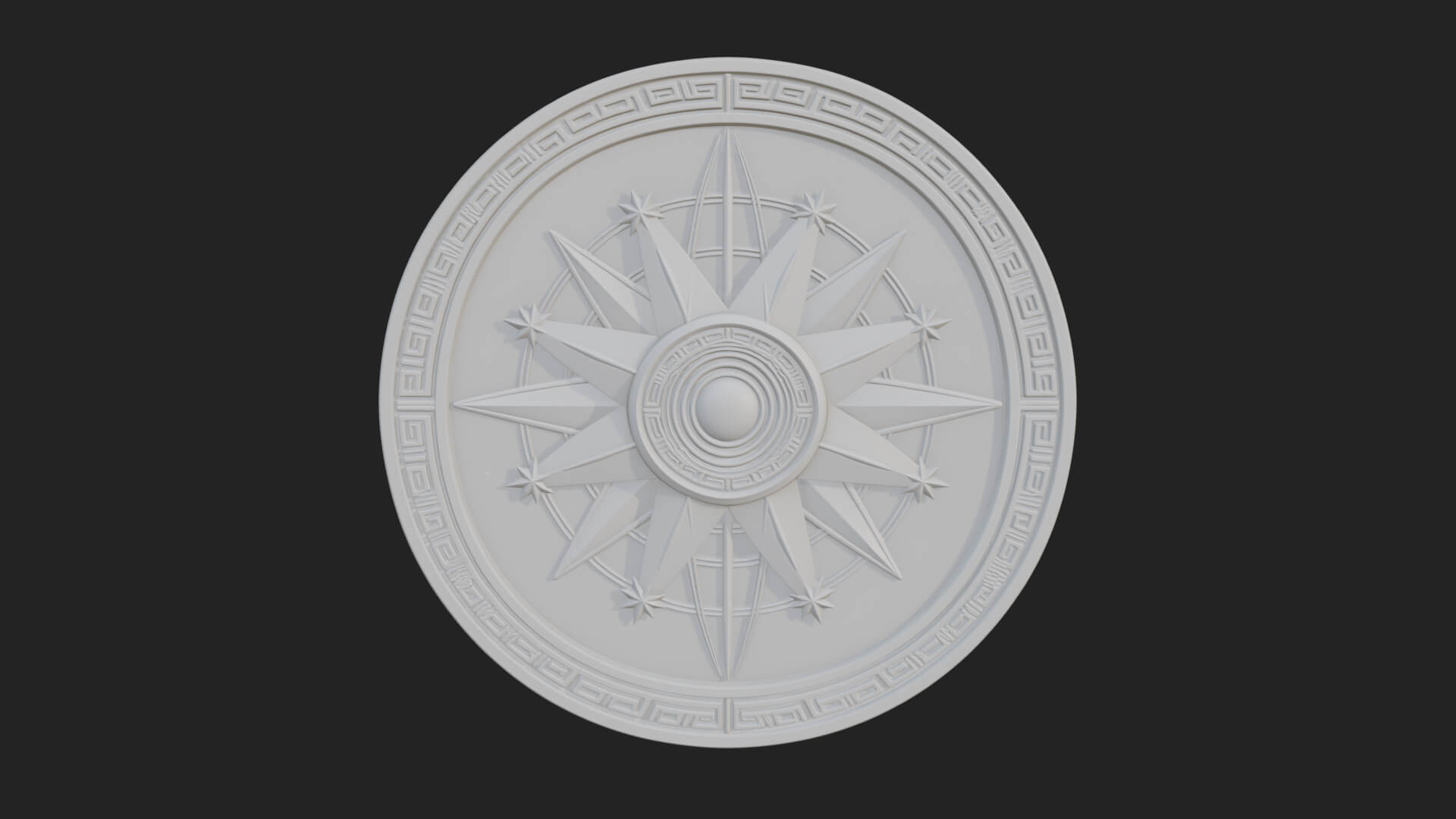 Mariner Compass Oval Plaque Design 10 3D Print Model 3D Model