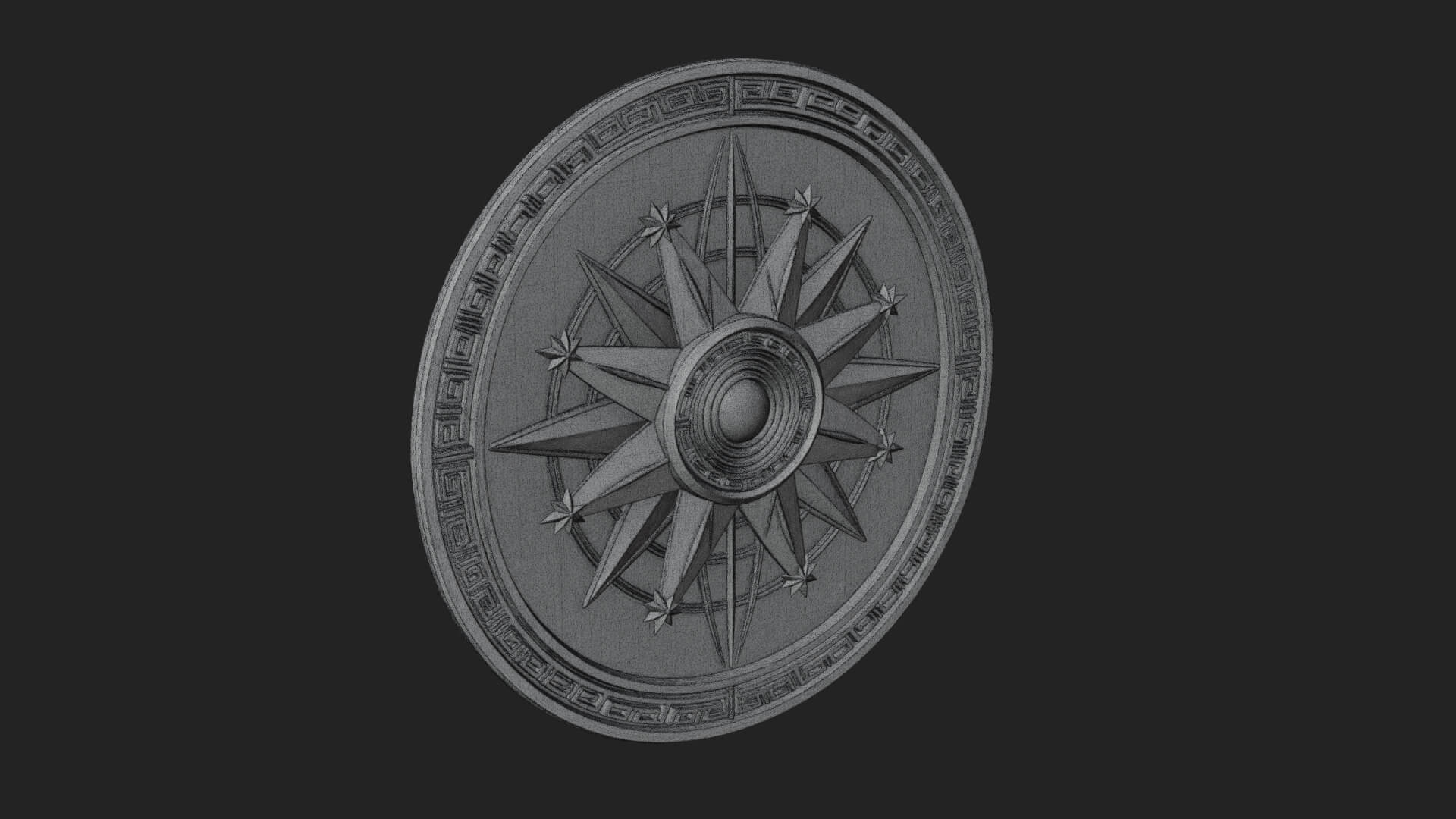 Mariner Compass Oval Plaque Design 10 3D Print Model 3D Model