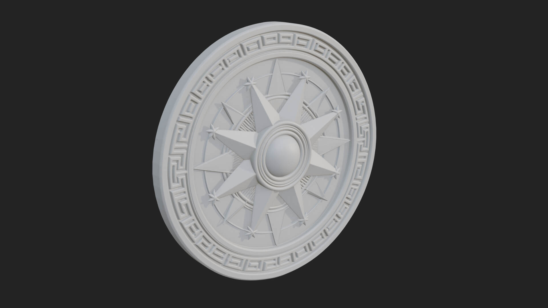 Mariner Compass Oval Plaque Design 11 3D Print Model 3D Model