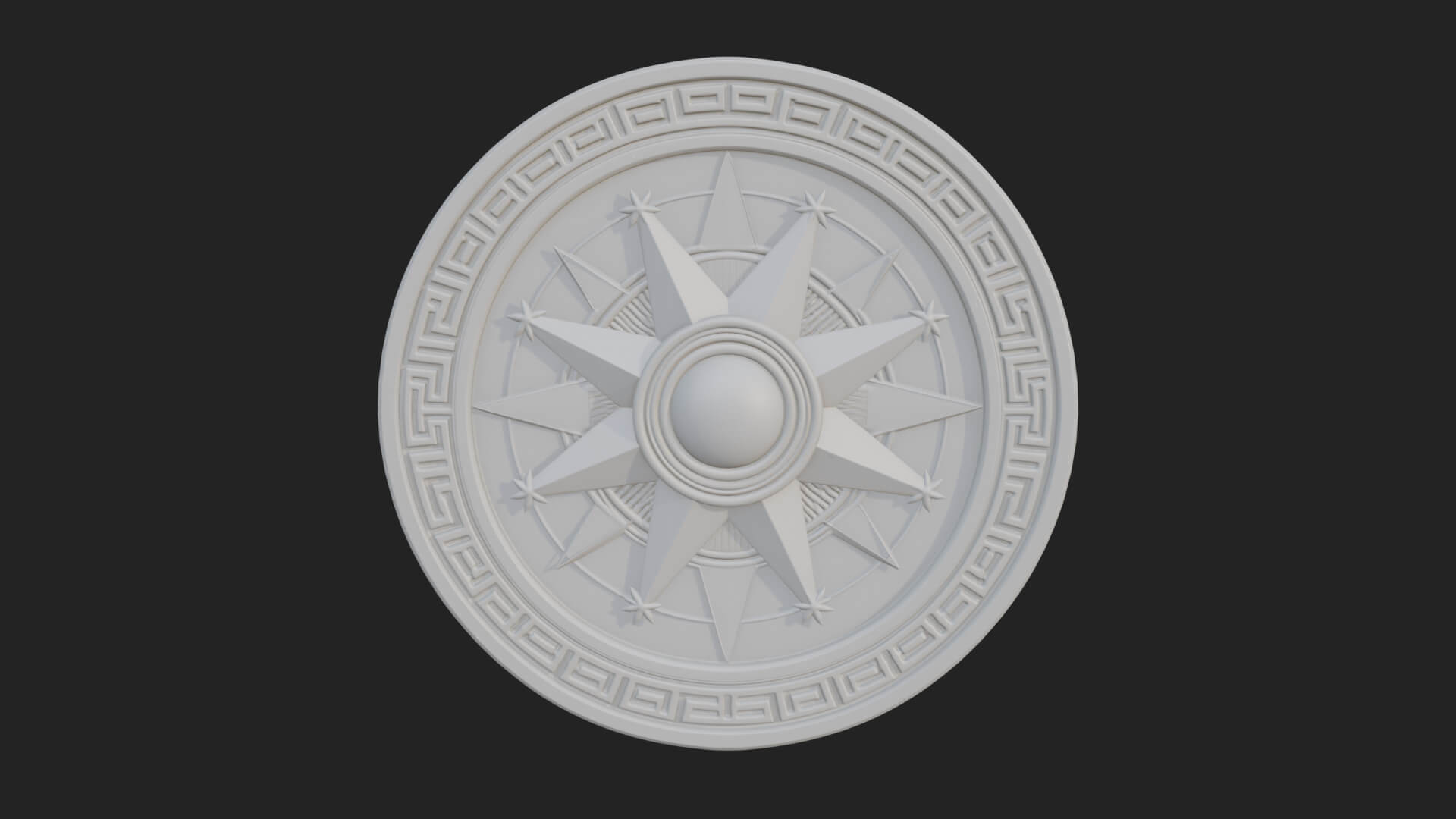 Mariner Compass Oval Plaque Design 11 3D Print Model 3D Model