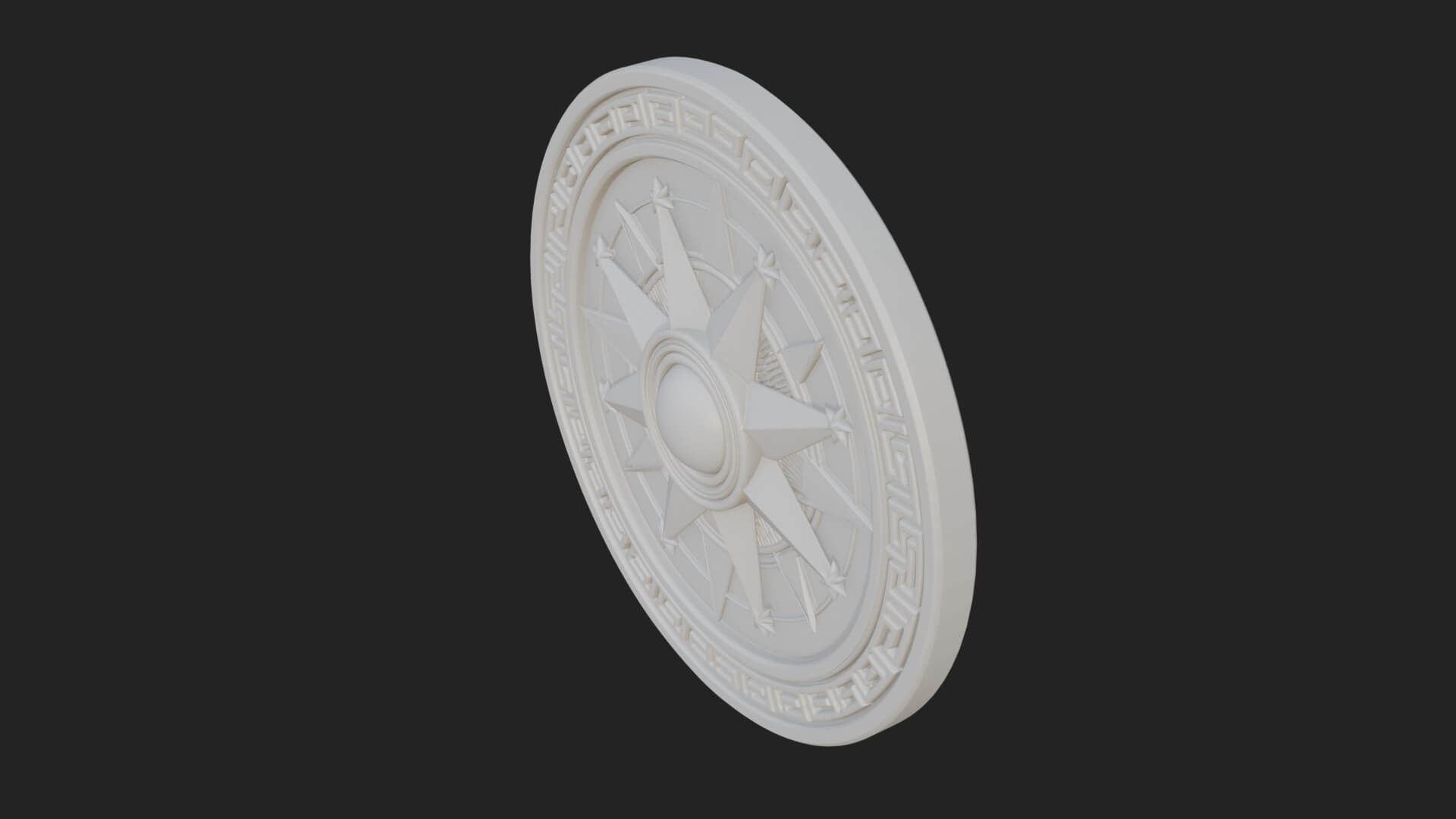 Mariner Compass Oval Plaque Design 11 3D Print Model 3D Model