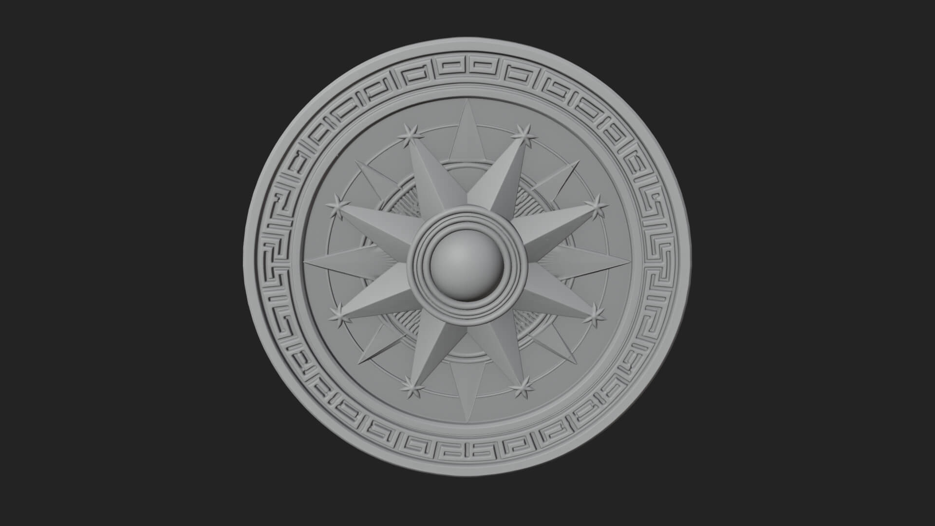Mariner Compass Oval Plaque Design 11 3D Print Model 3D Model