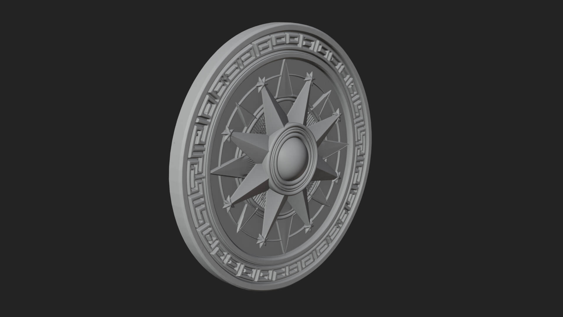 Mariner Compass Oval Plaque Design 11 3D Print Model 3D Model