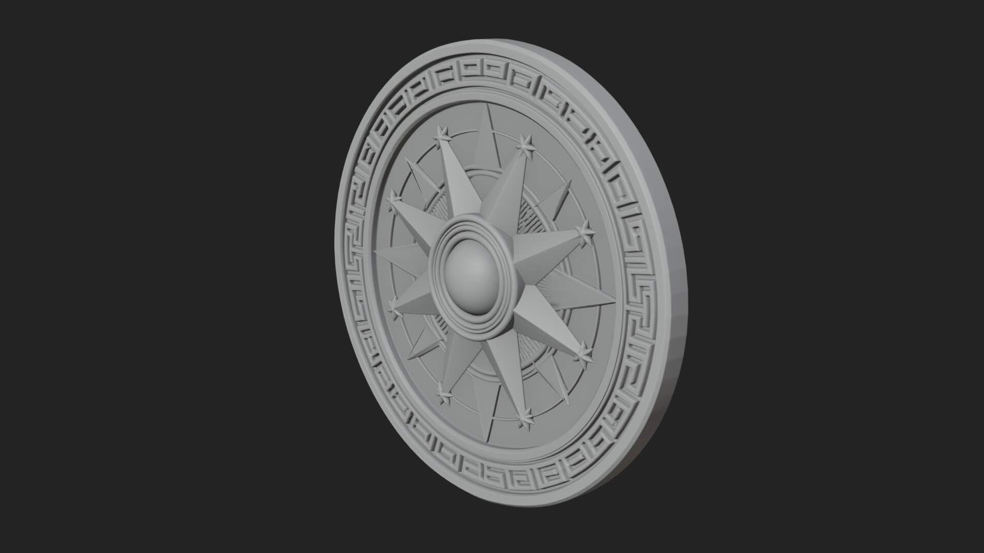 Mariner Compass Oval Plaque Design 11 3D Print Model 3D Model