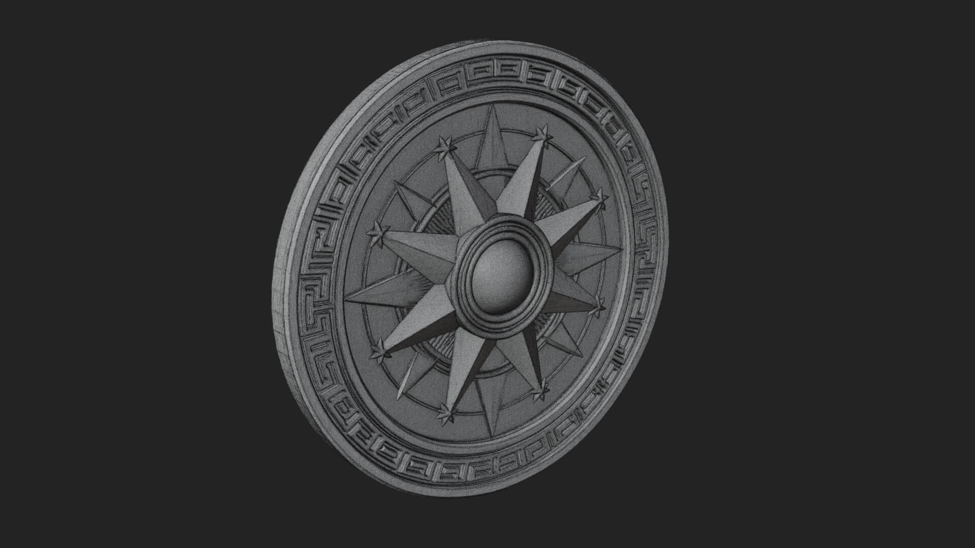 Mariner Compass Oval Plaque Design 11 3D Print Model 3D Model