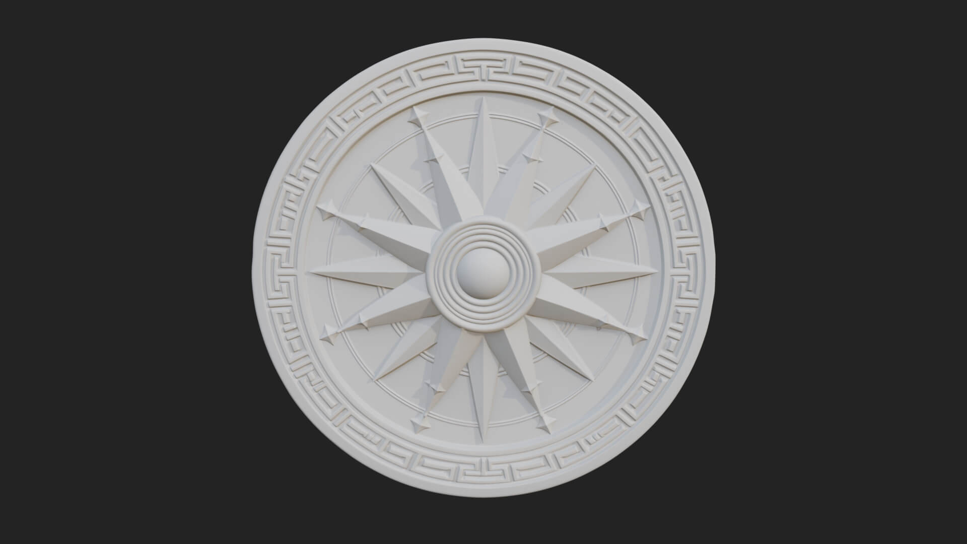 Mariner Compass Oval Plaque Design 12 3D Print Model 3D Model
