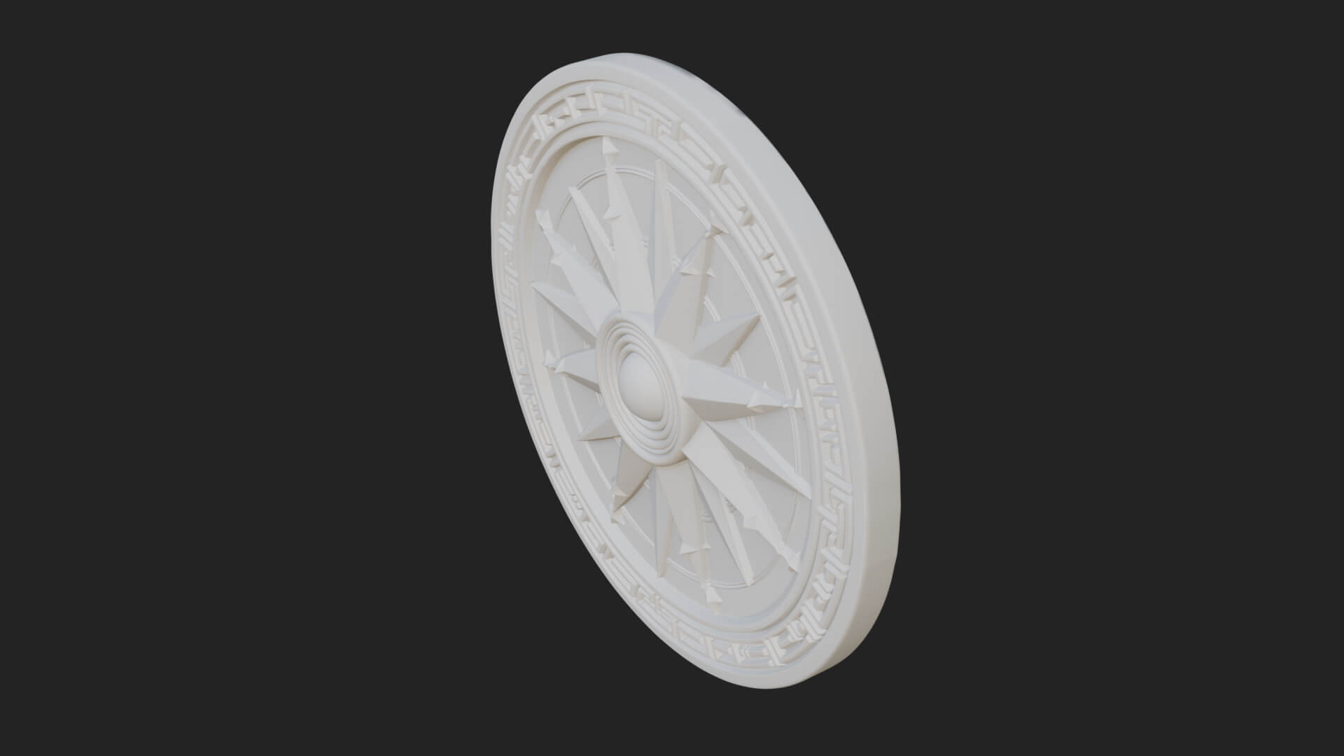 Mariner Compass Oval Plaque Design 12 3D Print Model 3D Model