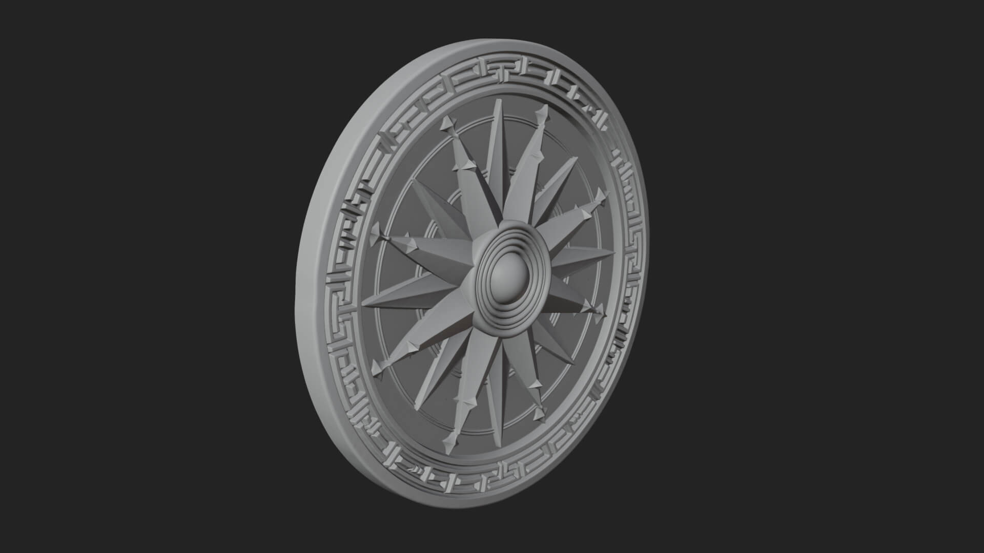 Mariner Compass Oval Plaque Design 12 3D Print Model 3D Model