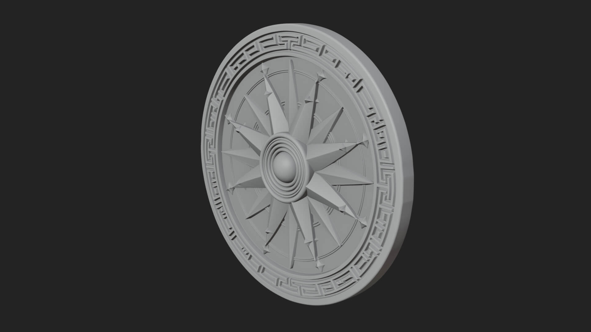 Mariner Compass Oval Plaque Design 12 3D Print Model 3D Model