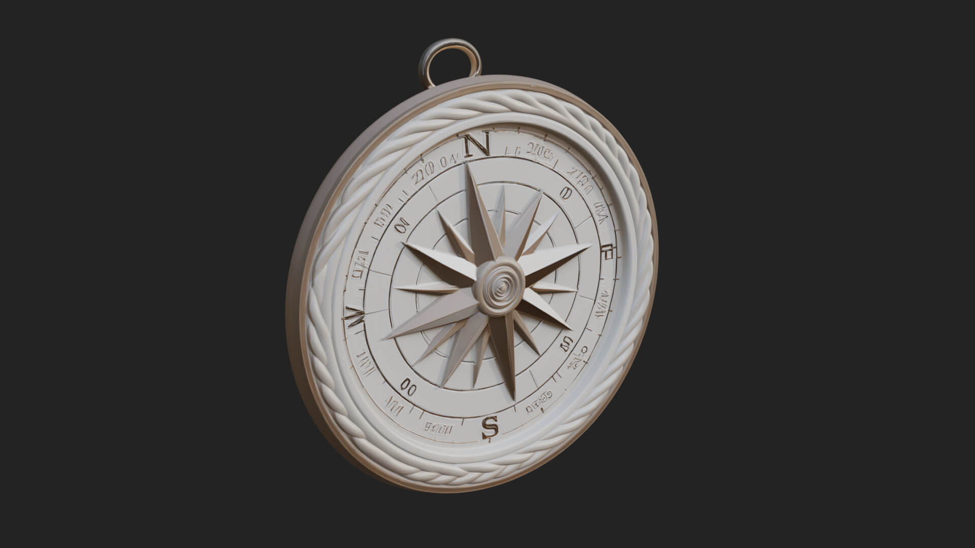 Mariner Compass Oval Plaque Design 2 3D Print Model 3D Model