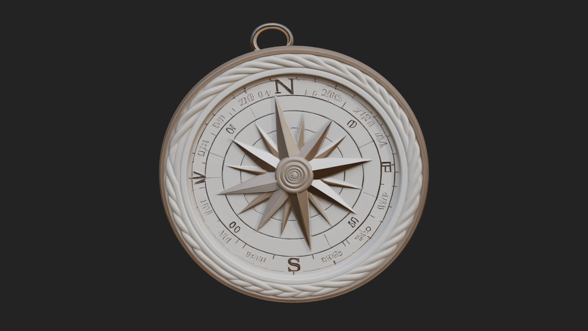 Mariner Compass Oval Plaque Design 2 3D Print Model 3D Model