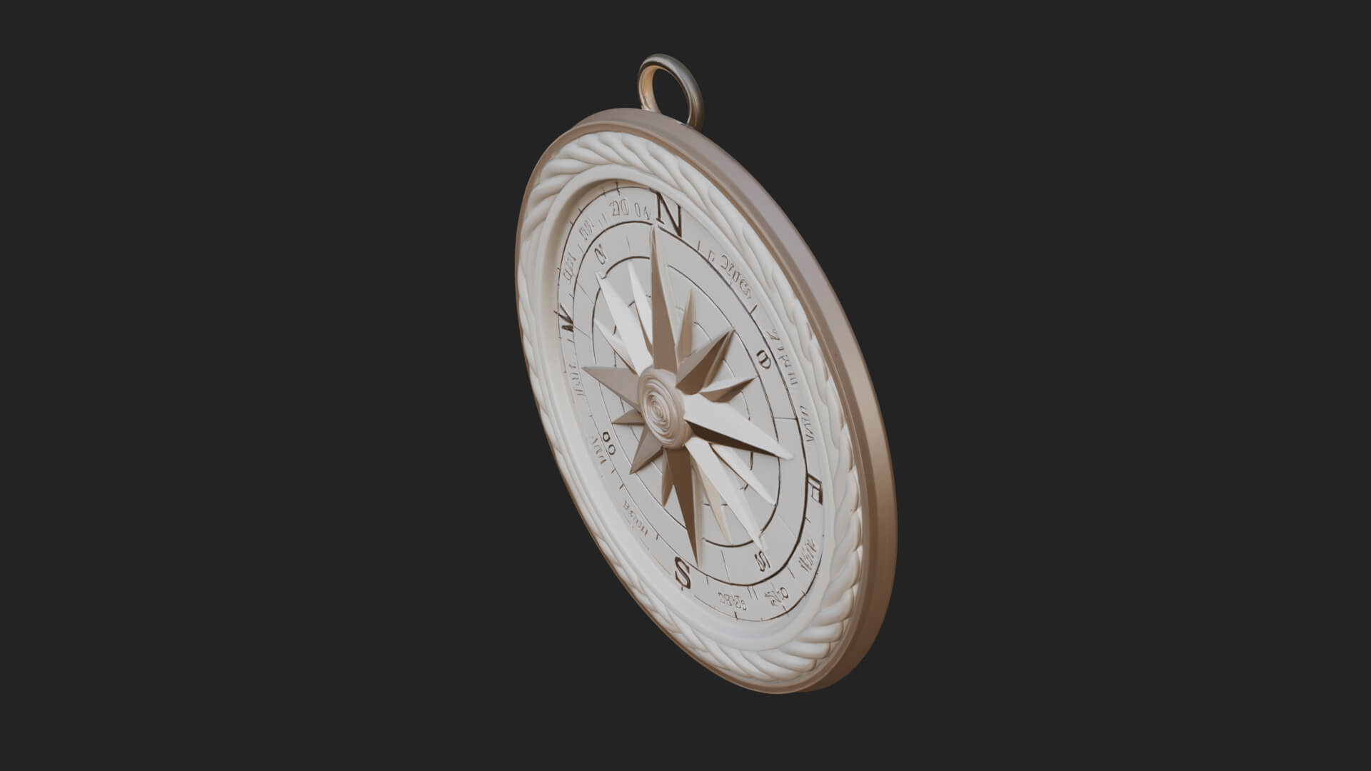 Mariner Compass Oval Plaque Design 2 3D Print Model 3D Model