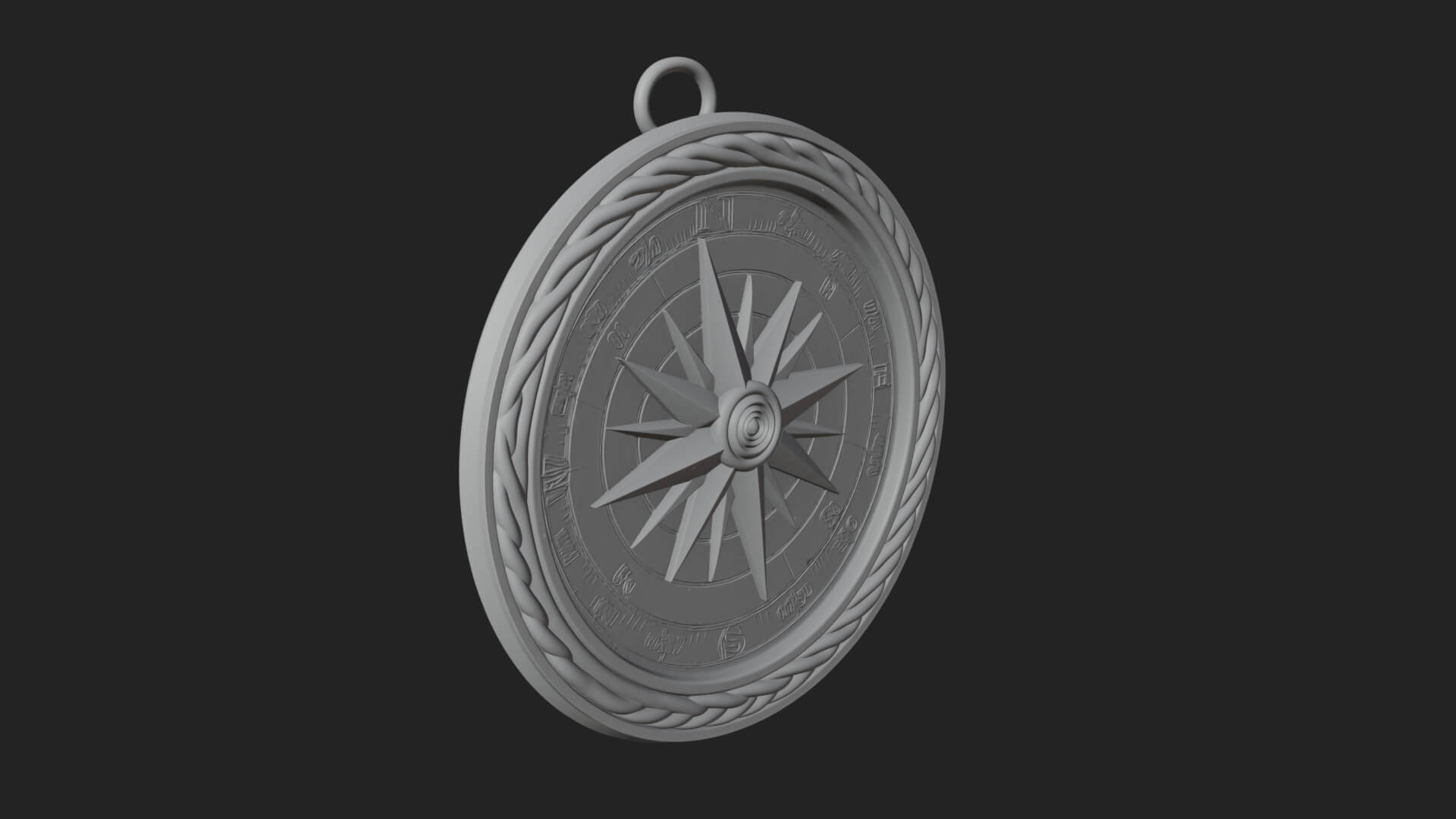 Mariner Compass Oval Plaque Design 2 3D Print Model 3D Model