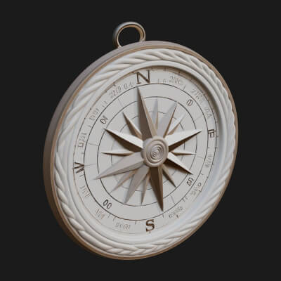 Mariner Compass Oval Plaque Design 2 3D Print Model