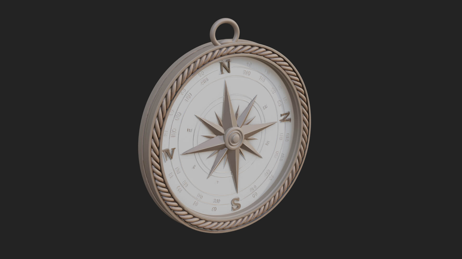 Mariner Compass Oval Plaque Design 3 3D Print Model 3D Model