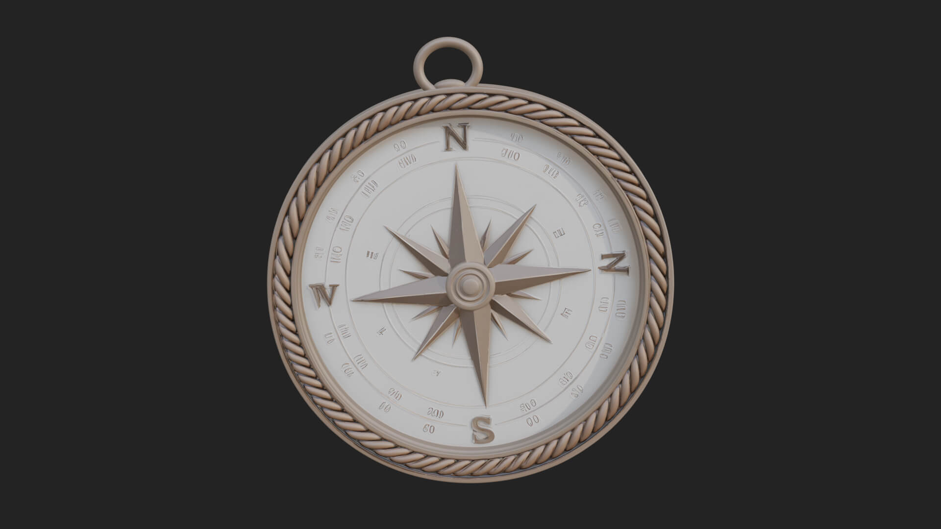 Mariner Compass Oval Plaque Design 3 3D Print Model 3D Model