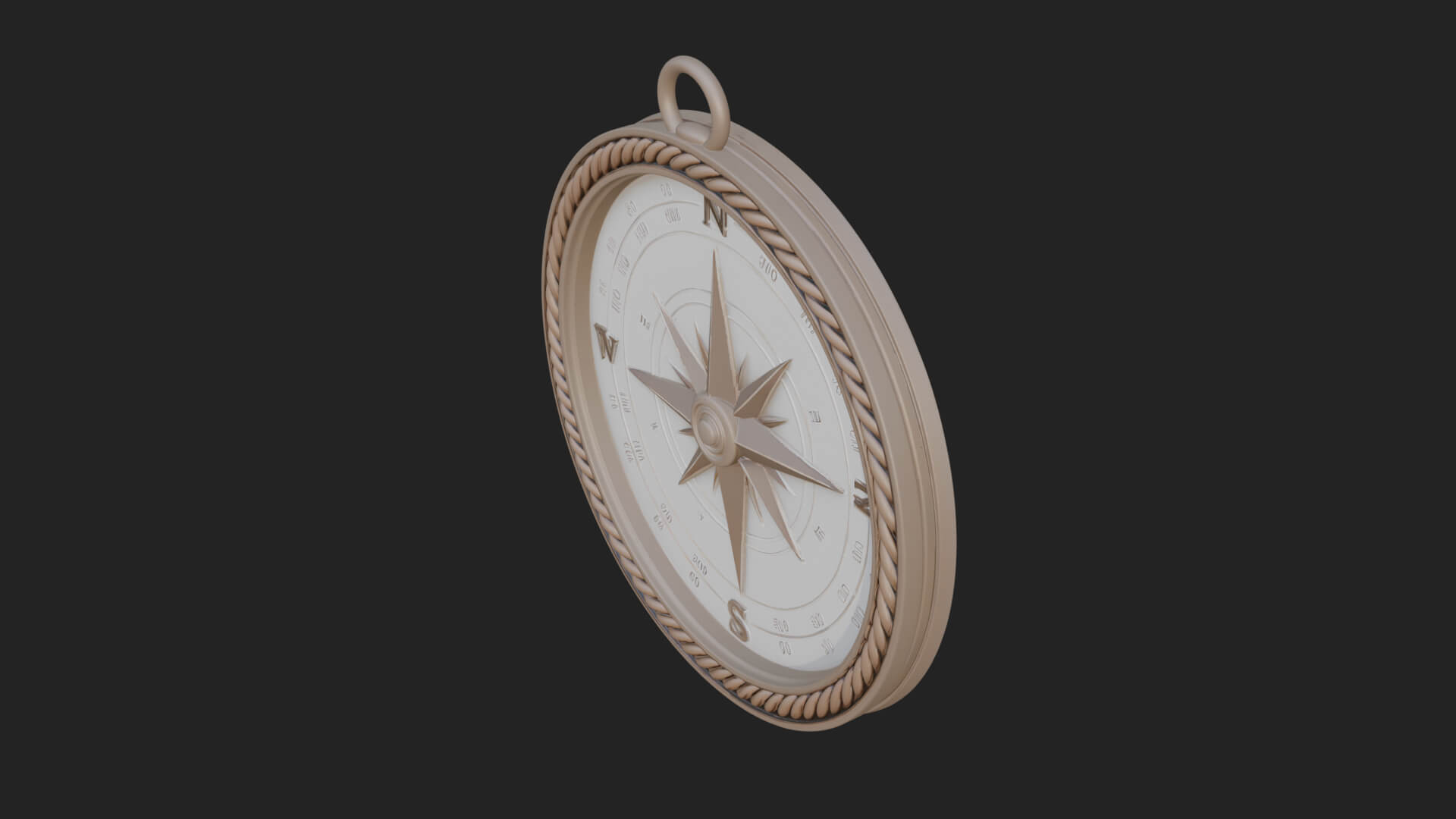Mariner Compass Oval Plaque Design 3 3D Print Model 3D Model